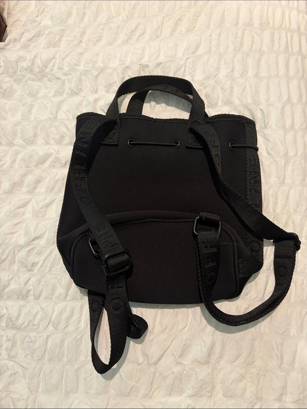 aerie Black Neoprene Backpack Tote